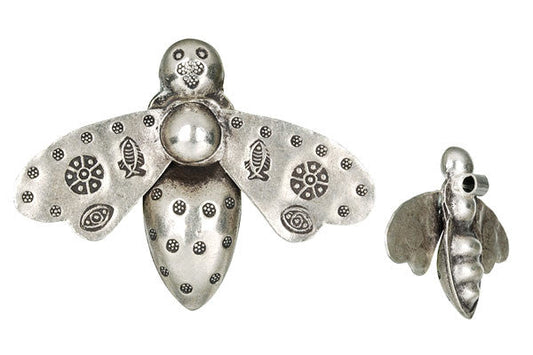 Hill Tribe Silver Night Moth Pendant, 1 Piece, Pendant for Jewelry Making