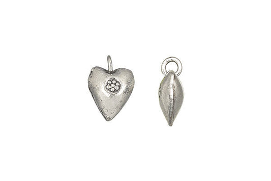 Hill Tribe Silver Tribal Print Pendant Charm, 10.0x16.0mm