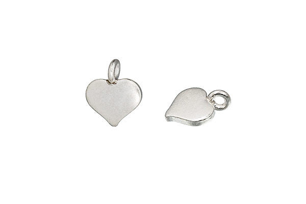 Hill Tribe Silver Heart Pendant Charm, 10 Pieces, Pendant for Jewelry Making