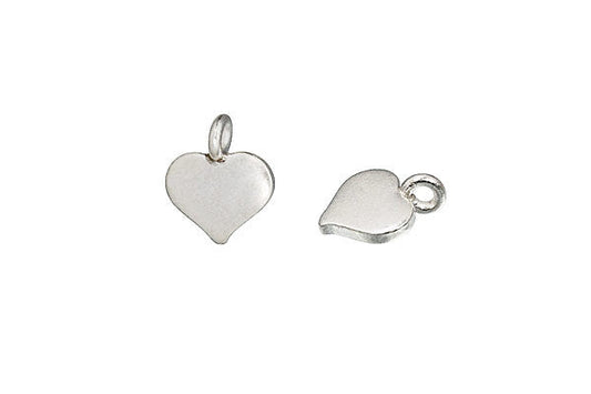 Hill Tribe Silver Heart Pendant Charm, 10 Pieces, Pendant for Jewelry Making