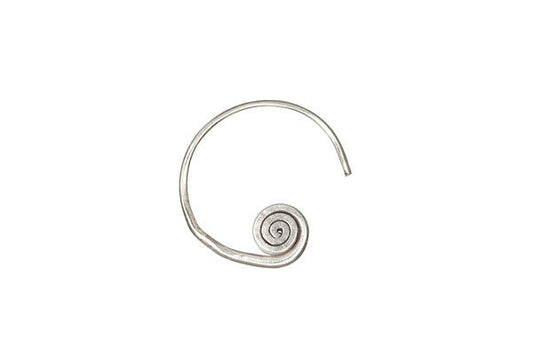 Hill Tribe Silver Tribal Swirl Dangle Earrings, 22.0mm
