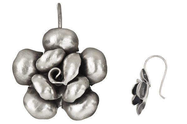Hill Tribe Silver Rose Earrings, 25.0mm