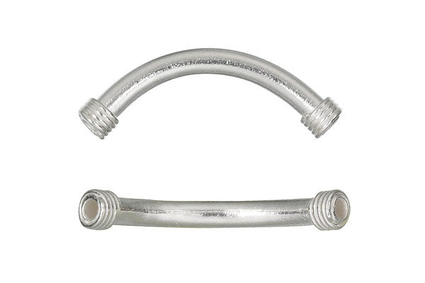 Hill Tribe Silver Plain Curve Tube, 5.0x38.0mm