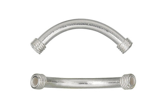 Hill Tribe Silver Plain Curve Tube, 5.0x38.0mm