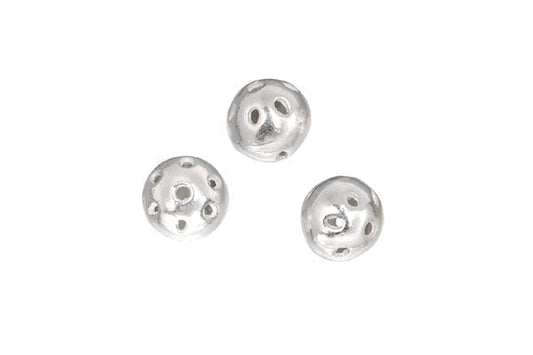 Hill Tribe Silver Round Plain Ball W/holes, 9.0x9.0mm