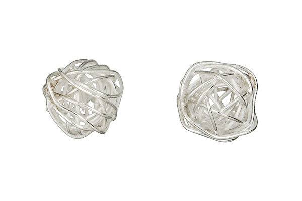 Hill Tribe Silver Round Bird's Nest Wire Bead, 16.0mm