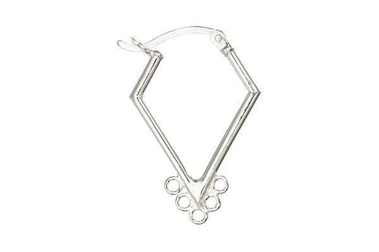 Sterling Silver 20.0mm Kite w/5 Rings, 1.6x20.0mm