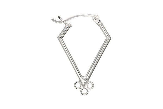 Sterling Silver 20.0mm Kite w/3 Rings, 1.6x20.0mm