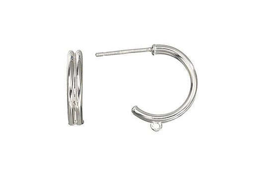 Sterling Silver 15.0mm Double Hoop, 1.6x15.0mm