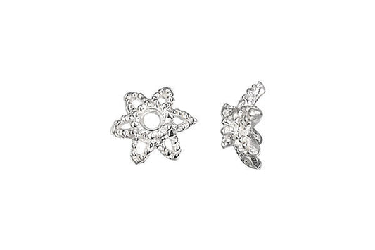 Sterling Silver Star Bead Cap, 7.0mm