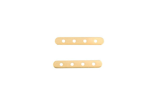 Gold Filled 4 Strand Divider Bar w/4.0mm Bead, 2.5x16.0mm