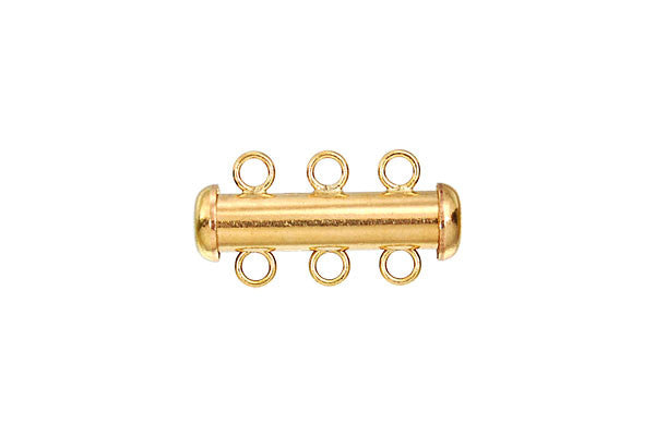Gold Filled 3 Strand Tube Clasp, 4.3x20.0mm