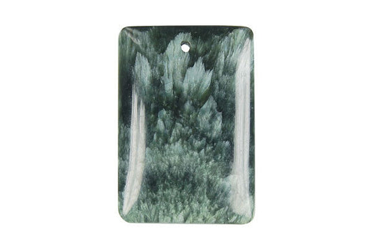 Seraphnite Flat Rectangle Pendant, 28x40mm, 1 Piece, Jewelry Making Supplies