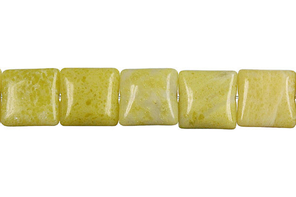 Lemon Jade Flat Square Beads, 16-Inch Strand, Beads for Jewelry Making