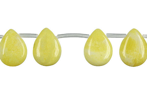 Lemon Jade Flat Briolette Beads, 16-Inch Strand, Beads for Jewelry Making