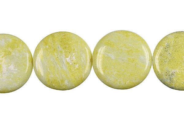 Lemon Jade Coin Beads, 16-Inch Strand, Beads for Jewelry Making