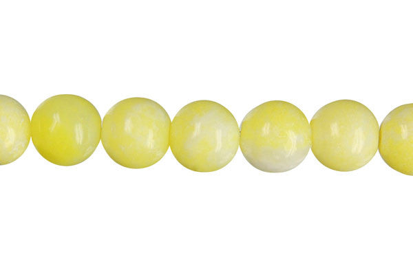 Lemon Jade Beads - Round (A) - 10mm - 16-inch - unbranded beads for jewelry making