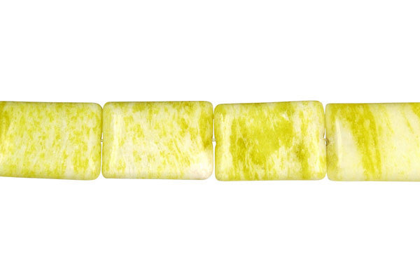 Lemon Jade Flat Rectangle a Beads, 16-Inch Strand, Beads for Jewelry Making