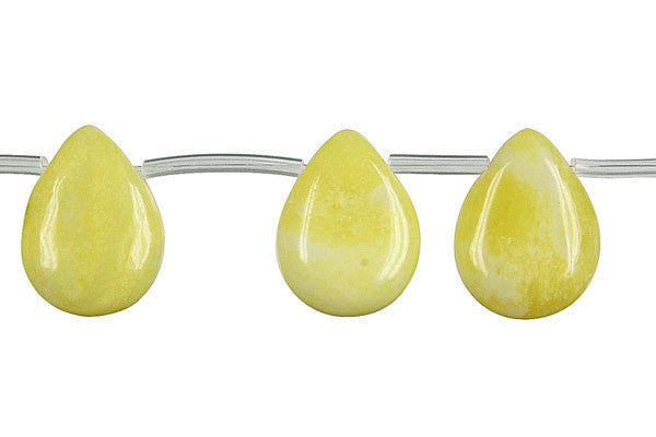 Lemon Jade Flat Briolette a Beads, 16-Inch Strand, Beads for Jewelry Making