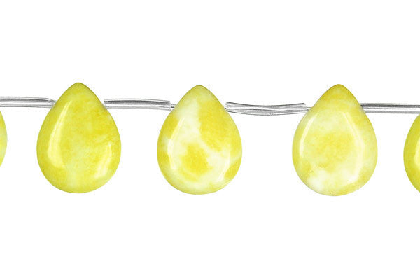 Lemon Jade Flat Briolette a Beads, 16-Inch Strand, Beads for Jewelry Making