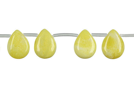 Lemon Jade Flat Briolette a Beads, 16-Inch Strand, Beads for Jewelry Making