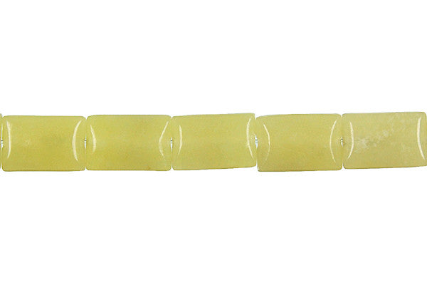 Olive Jade Light Flat Rectangle Beads, 16-Inch Strand, Beads for Jewelry Making