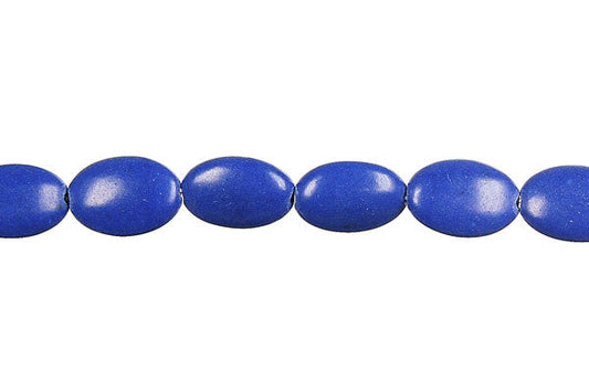 Lapis Dyed Flat Oval Beads, 16-Inch Strand, Beads for Jewelry Making