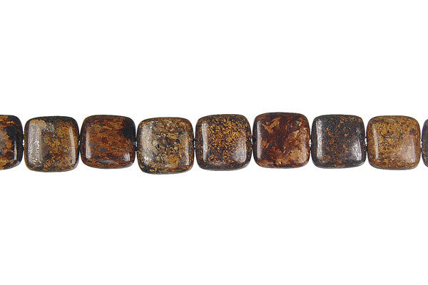 Bronzite Beads - Square - 8x8mm - 16-inch - unbranded beads for jewelry making