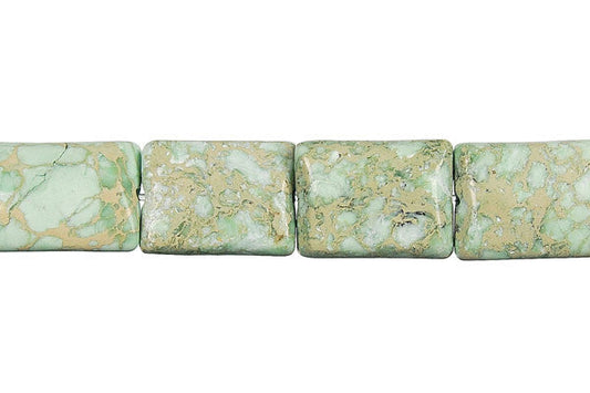 Aqua Terra Jasper Flat Rectangle Beads, 16-Inch Strand, Beads for Jewelry Making