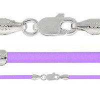 Rubber Necklace, Grape w/Sterling Silver Endcaps