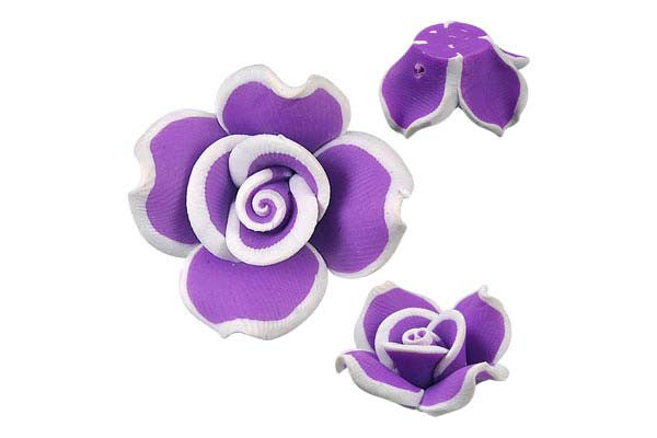 Poly Clay Flower Pendant, 18x18mm, 5 Pieces, Pendant for Jewelry Making