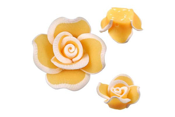 Poly Clay Flower Pendant, 18x18mm, 5 Pieces, Pendant for Jewelry Making