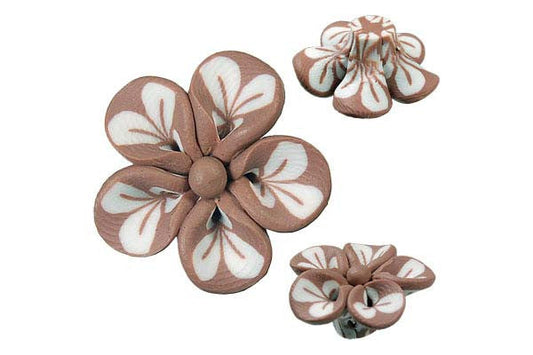 Polymer Clay Flower Pendant, 22x22mm, 5 Pieces, Jewelry Making Supplies