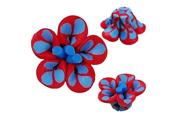 Poly Clay Flower Pendant, 12x12mm, 10 Pieces, Pendant for Jewelry Making