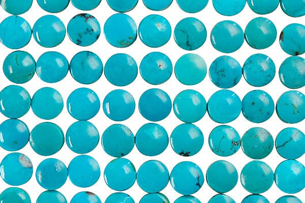 Turquoise Coin Cabachon Pendant, 6x6mm, 10 Pieces, Jewelry Making Supplies