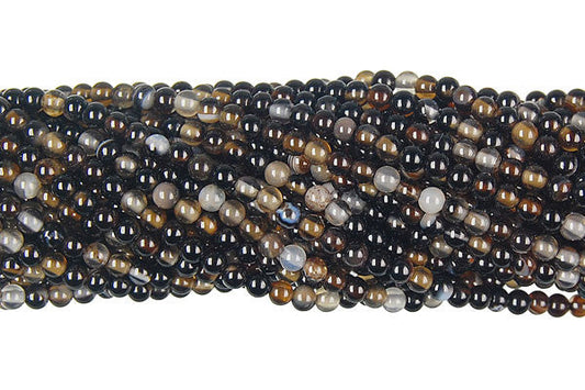 Botswana Agate (Dark) Round Beads