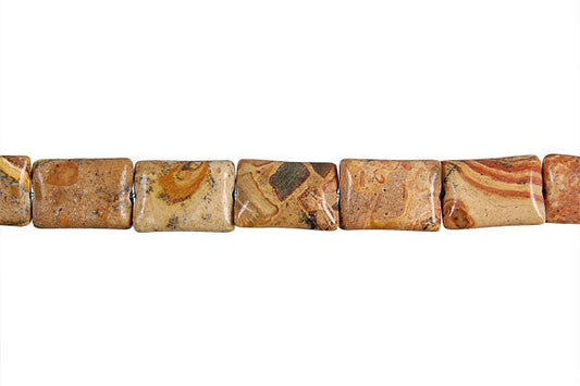 New Picture Jasper Flat Rectangle Beads, 16-Inch Strand, Beads for Jewelry Making