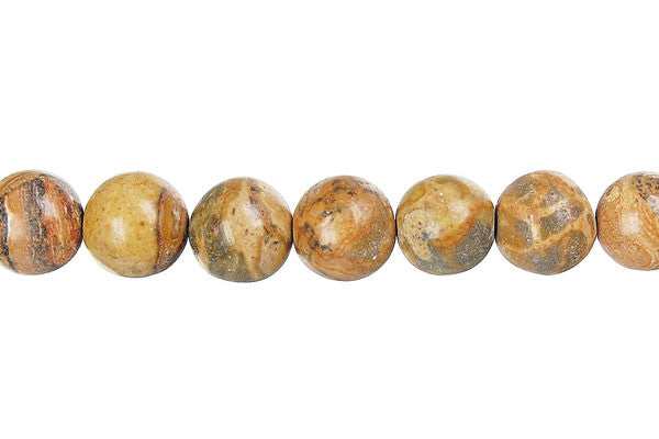 New Picture Jasper Round Beads, 16-Inch Strand, Beads for Jewelry Making