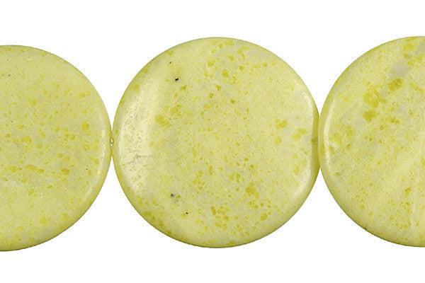 Lemon Jade Coin Beads, 16-Inch Strand, Beads for Jewelry Making