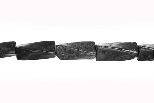 Black Leopardskin Jasper Twisted Triangle Beads, 16-Inch Strand, Beads for Jewelry Making