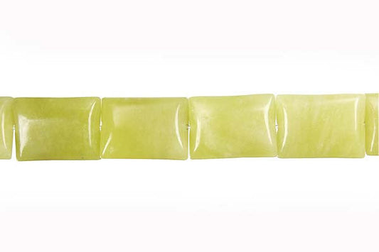 Olive Jade Flat Rectangle Beads, 16-Inch Strand, Beads for Jewelry Making