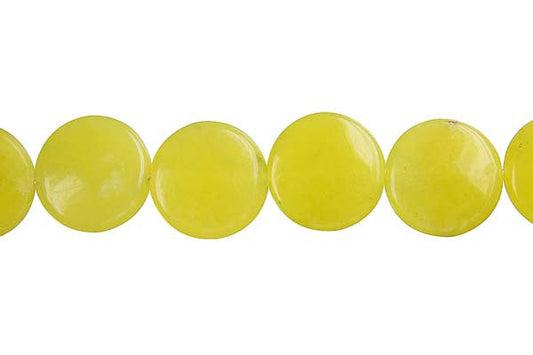 Olive Jade Coin Beads, 16-Inch Strand, Beads for Jewelry Making