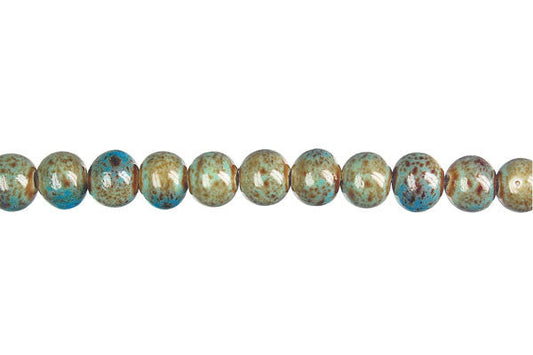 Porcelain Round (Green) Beads
