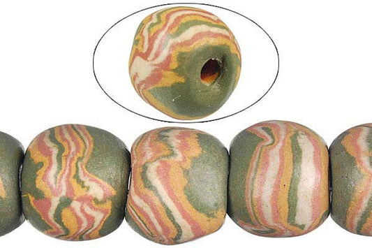 Polymer Clay Round Beads, 16-Inch Strand, Jewelry Making Supplies
