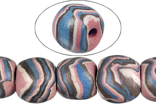 Polymer Clay Round Beads, 16-Inch Strand, Jewelry Making Supplies