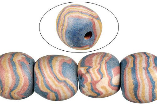 Polymer Clay Round Beads, 16-Inch Strand, Jewelry Making Supplies