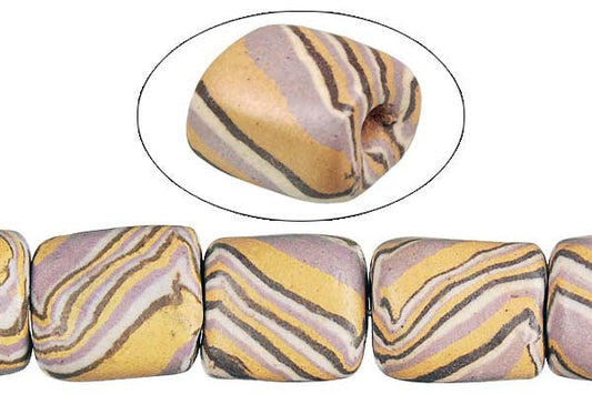 Polymer Clay Puffy Rectangle Beads, 16-Inch Strand, Jewelry Making Supplies