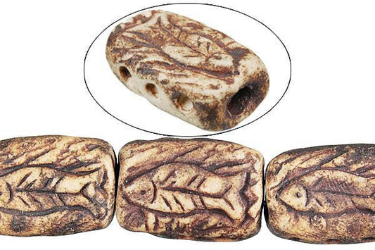 Polymer Clay Puffy Rectangle Beads, 16-Inch Strand, Jewelry Making Supplies