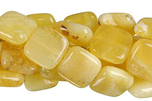 Yellow Opal Flat Square Beads, 16-Inch Strand, Jewelry Making Supplies