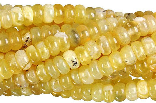 Yellow Opal Rondelle Beads, 16-Inch Strand, Jewelry Making Supplies